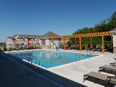 Round Outdoor Pool in Backyard